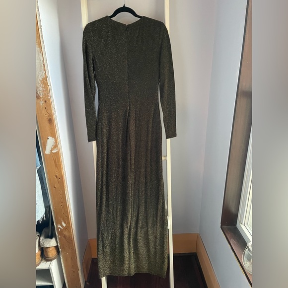 RALPH LAUREN maxi formal dress in metallic gold black in size 8 - Picture 4 of 5